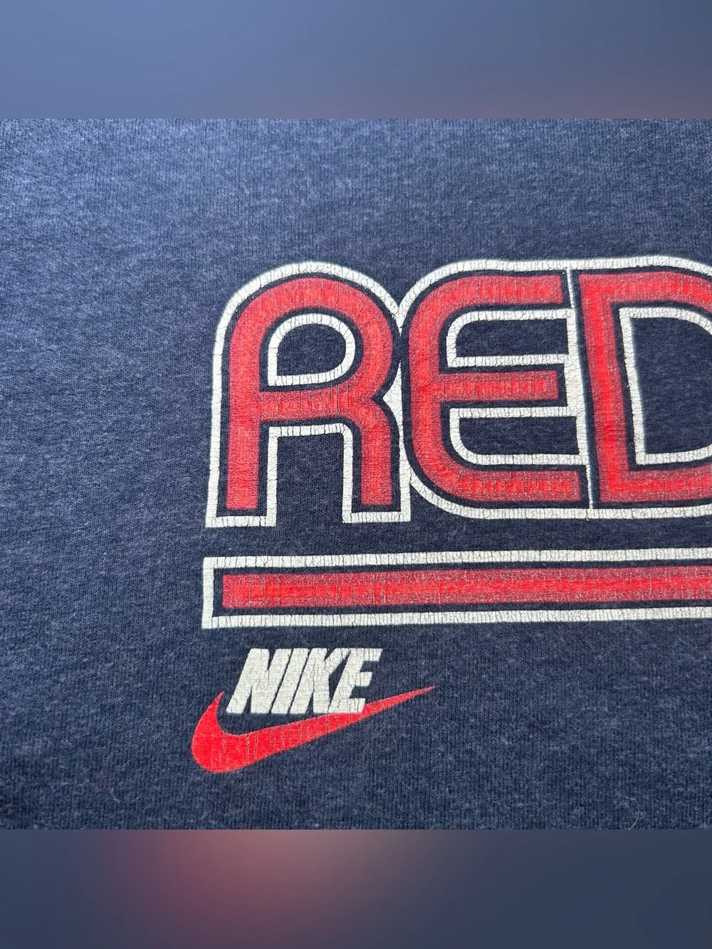 Nike Boston Red Sox Men’s Graphic Retro Style T-Shirt Blue Red MLB size M